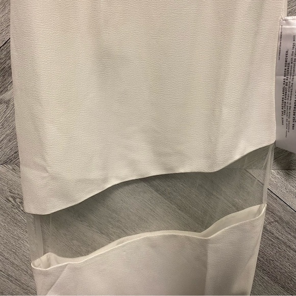 Dress The Population | Valerie Mix Media Sheer Bodycon Dress White Size XS - Picture 9 of 9